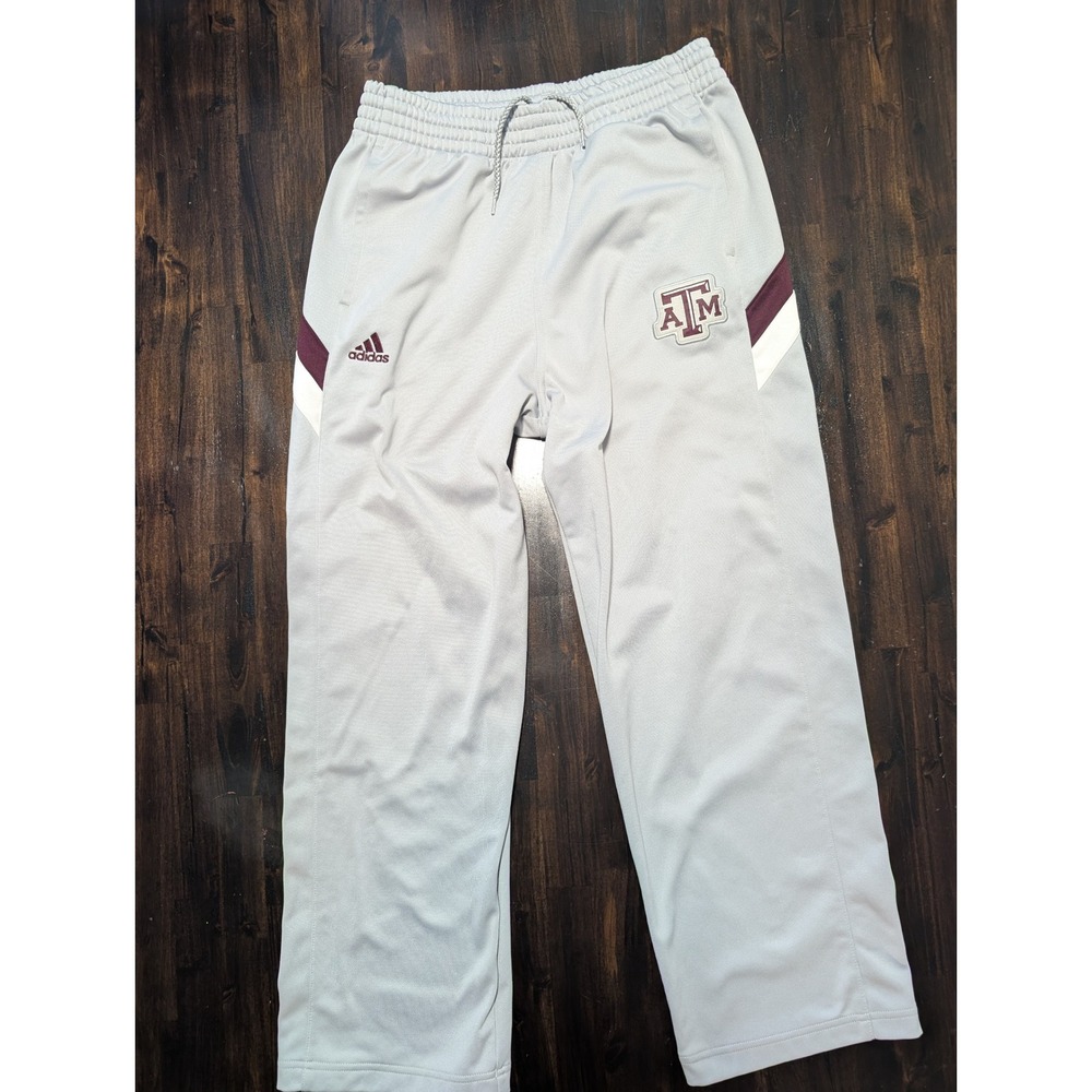 Adidas Texas A&M Aggies Grey Track Pants Mens 50 F80878 TAMU Athletic Joggers